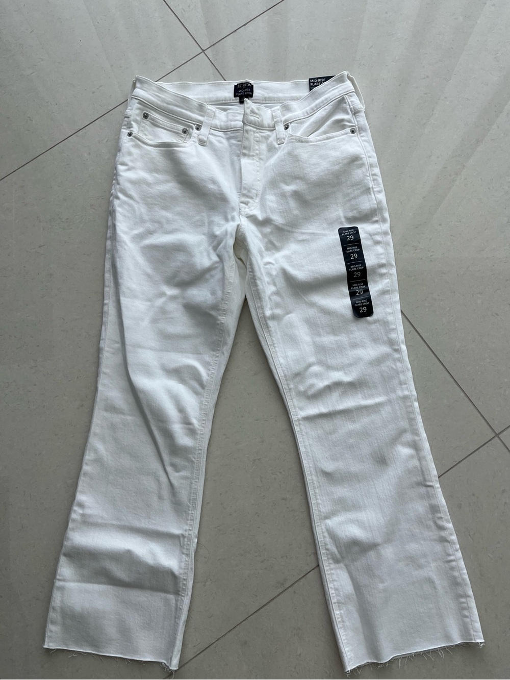 NWT J Crew Factory Mid Rise Crop Flare | Raw Hem | size 29